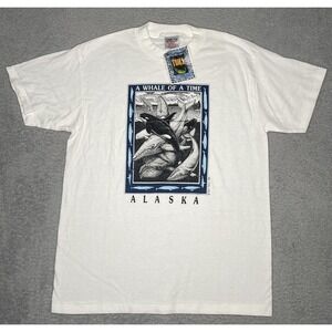 NWT Vtg 80s Ray Troll Whale Of A Time Graphic Art Tshirt Mens L White Dead Stock